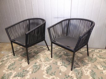 Pair Of Project 62 Cafe/patio Black Rope Chairs