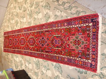 Vintage Hand Tied Runner Rug