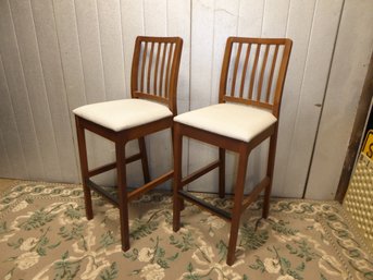 Pair Of Modern Upholstered Bar Stools