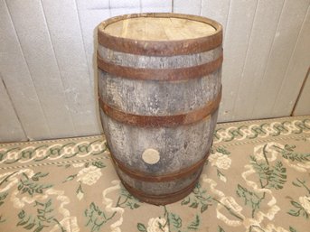Vintage 29-inch Medium-sized Wooden Barrel With Both Ends Sealed