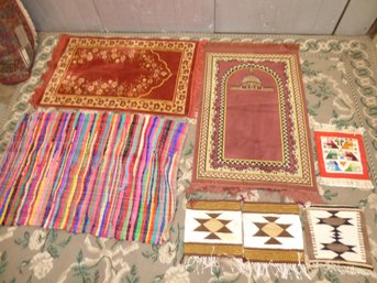 Lot Of Small Throw/prayer Rugs
