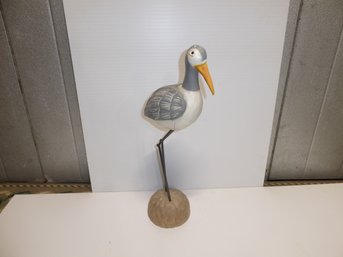 Carved Wooden 21-inch-tall Bird Statue