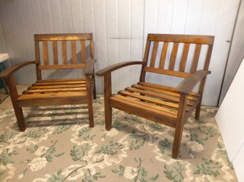 2 Teak Patio Chairs