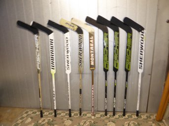 Lot Of 9 Lefty Goalie Sticks