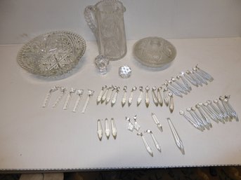 Lot Of Clear Cut Glassware And Prizms