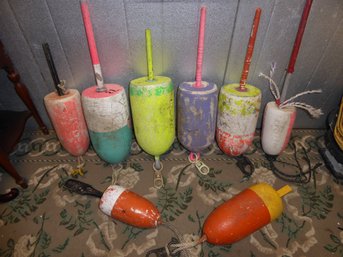 Lot Of 8 Lobster Buoys