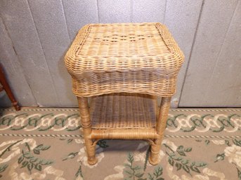 Vintage Wicker End Table