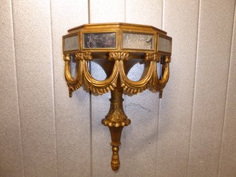 Vintage Ornate Mirrored Wall Shelf