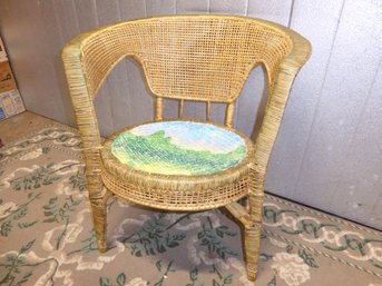 Vintage Wicker Barrel Chair