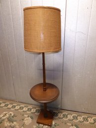 Vintage Walnut Floor Lamp