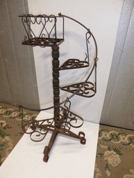 Vintage Twisted Staircase Wrought Plant Stand