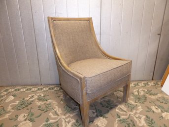 Modern Upholstered Distressed Wood Accent Chair