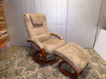 Microfiber Lounge Chair With Ottoman
