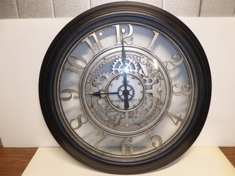 Sterling And Noble 28-inch Round Glass Front Wall Clock