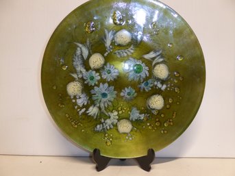 Vintage MCM Enamel On Copper Wall Art - Signed