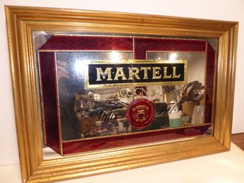 Vintage Framed Martell Cognac Advertising Mirror