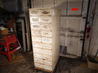 Vintage Wright Line Large Metal Card Catalog Cabinet With Removable Drawers