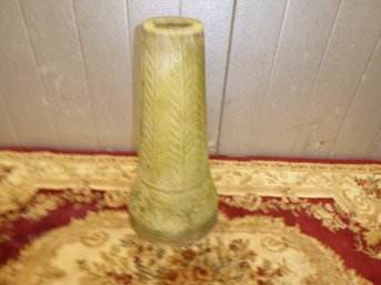 Vintage Clay Bird Bath Base With Flying Bird Motif