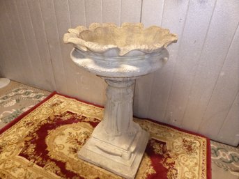 Large Ornate Cement Cast Stone Bird Bath Fountain