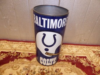 Vintage 1970's Baltimore Colts Metal Trash Can