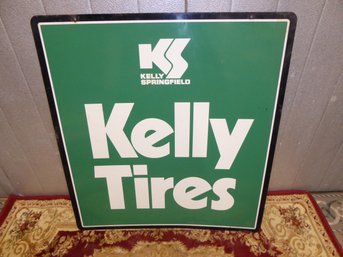 RARE 1970's Kelly Tires Double-sided 36-inch-tall Metal Sign