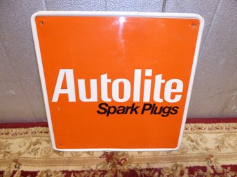 Embossed Metal Autolite Spark Plug Sign