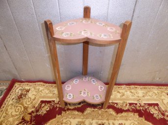 Painted Country Style Heart Shaped Two-tiered Stand