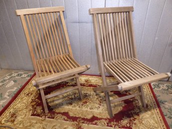 Another Pair Of Teak Folding Chairs