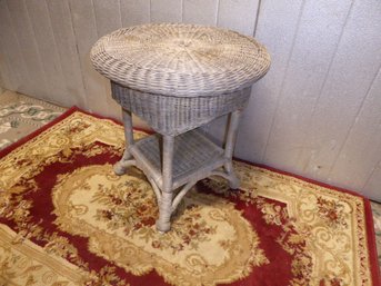 Vintage Wicker Two-tiered Accent Table