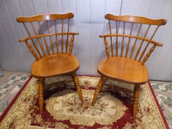 Pair Of Sprague And Carleton Maple Windsor Chairs