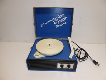 Vintage Portable Emerson Big-big Portable Phono Record Player