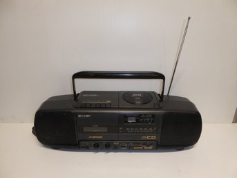 Vintage Sharp Stereo Radio Cassette Recorder And CD Player Boom Box