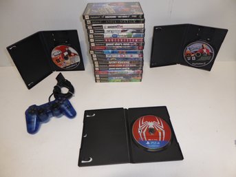 Lot Of Playstation PS2 Games, One PS4 Game And A Controller For Gaming