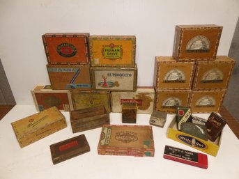 Vintage Cigar Boxes And Other Vintage Boxes And Tins