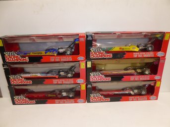 Lot Of Six 1/24 Scale Racing Champion Diecast Top Fuel Dragster NIB