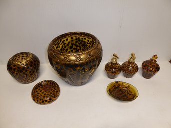 Glass Cheetah Print Bathroom Decor