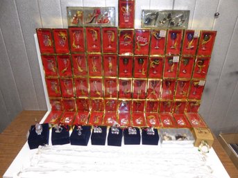 Huge Lot Of Gorham Glass Christmas Ornaments And Others