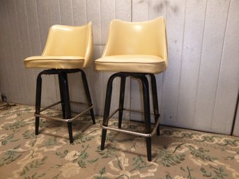 Pair Of Vintage 1970's Swiveling Barstools