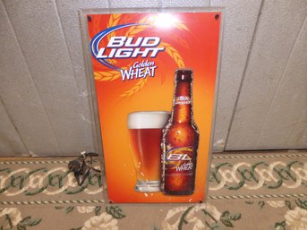Vintage Light Up Bud Light Golden Wheat Beer Sign