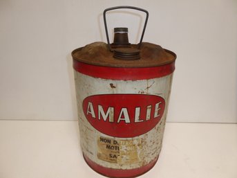 Vintage 5-gallon Metal Amalie Oil Can