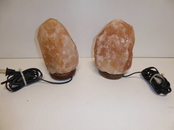 Pair Of 7-Inch-Tall Himalayan Salt Lamps