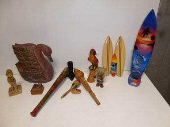 Lot Of Carved Wooden Items