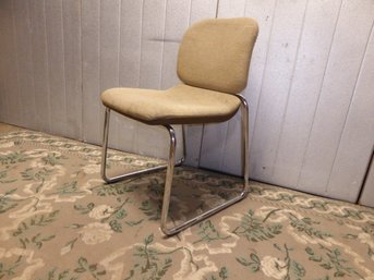 Vintage MCM Cantilever Chair With Chrome Sled Base Frame
