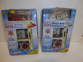 Lot Of 2 NIB Micro Sea Explorers R/c Boats 1/64 Scale