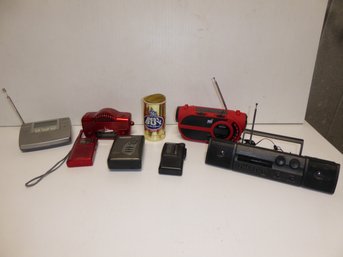 Lot Of Small Radios And Tape Players