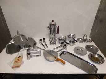 Large Lot Of Vintage Metal Chase Ware Items