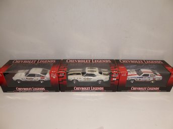 Lot Of 3 Chevrolet Legends 1/18 Scale Diecast Cars NIB