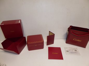 Cartier Lot With Box And Diamond Encrusted Watch Links