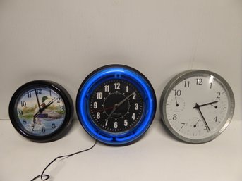 3 Piece Wall Clock Lot