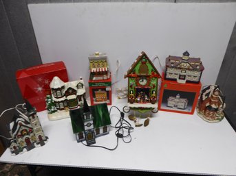 Lot Of Vintage Ceramic And Staind Glass Houses